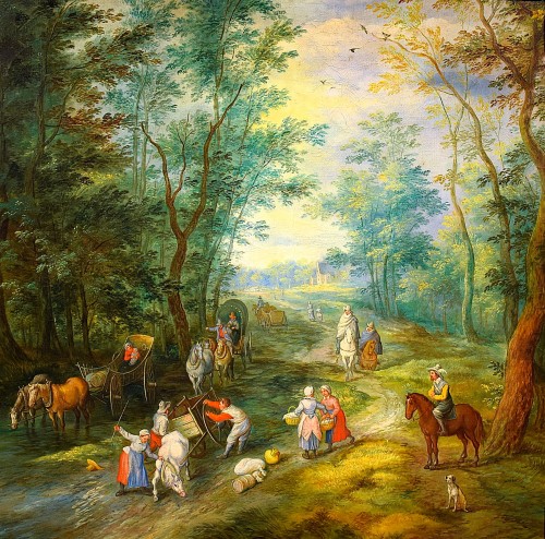 Paintings & Drawings  - Fairytale Landscapes with Figures in the Forest - 17th century Antwerp, Workshop of Jan Brueghel II the Younger